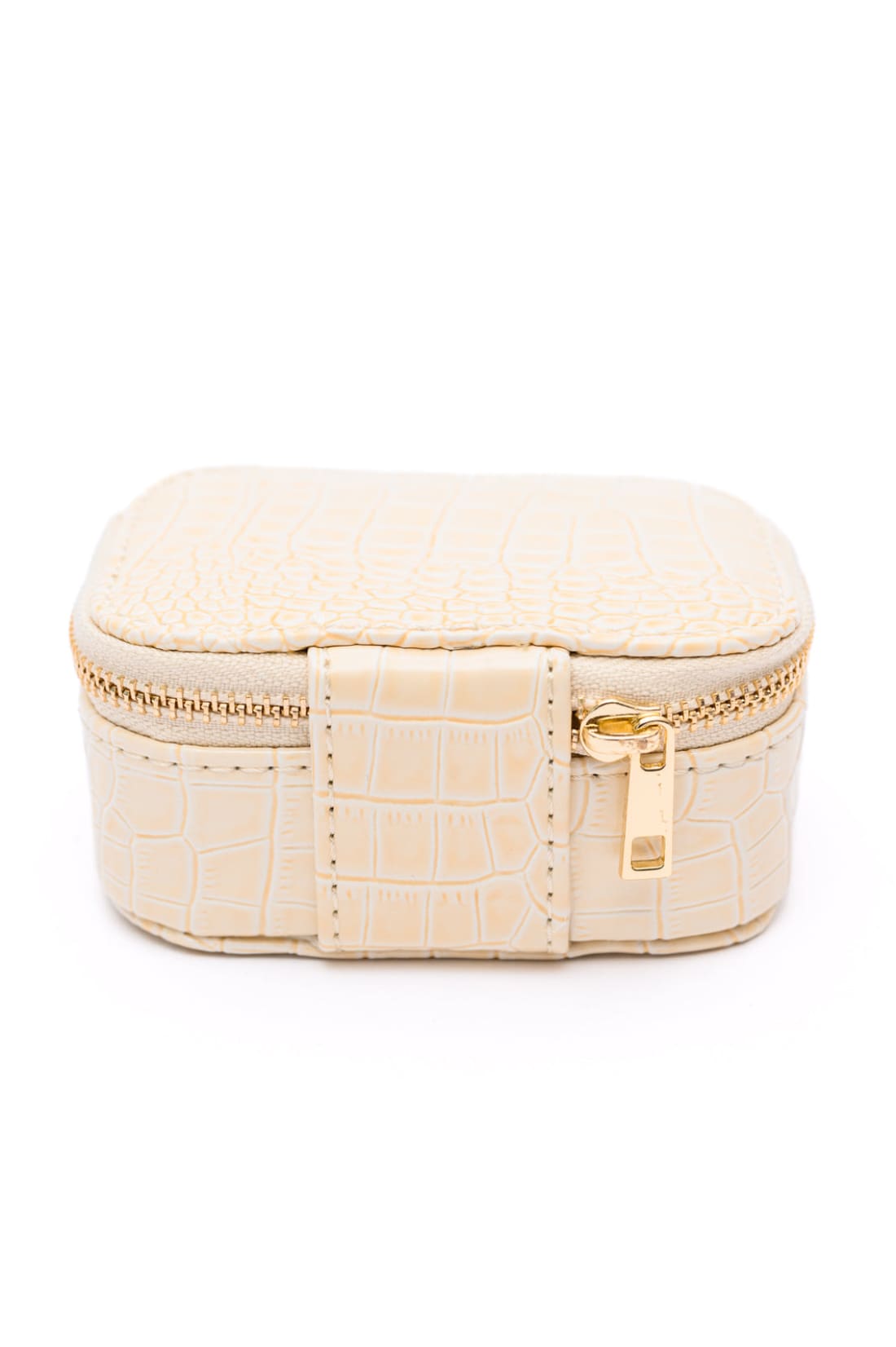 Travel Jewelry Case in Cream Snakeskin | Accessories