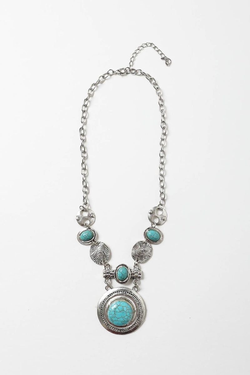 Turquoise & Silver Stepping Stone Necklace | Necklace