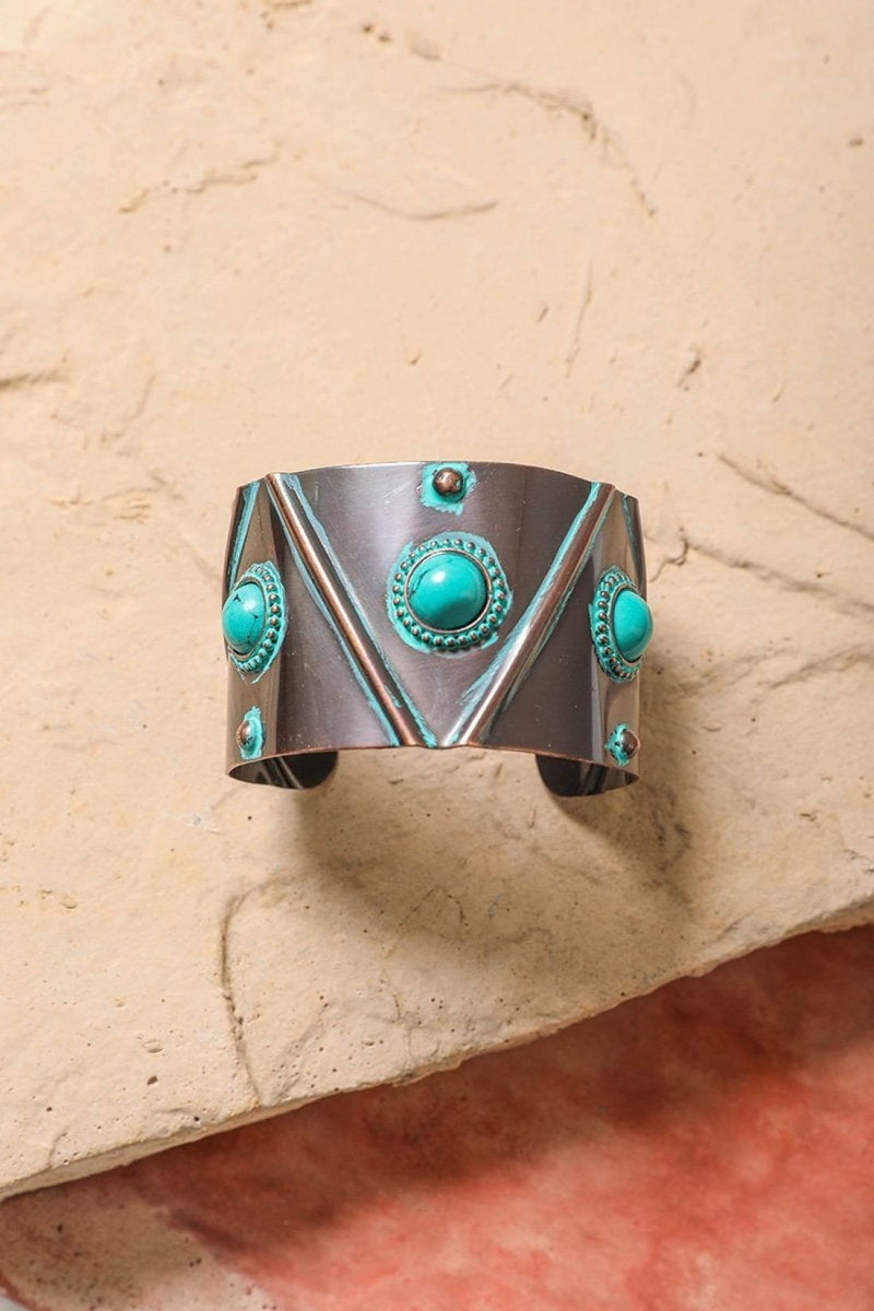 Turquoise Stone Studded Cuff | Jewelry