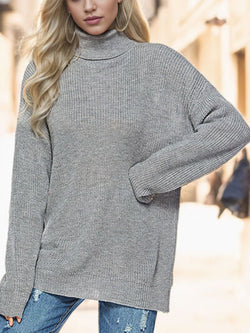 Turtleneck Drop Shoulder Long Sleeve Sweater | Sweaters & Cardigans