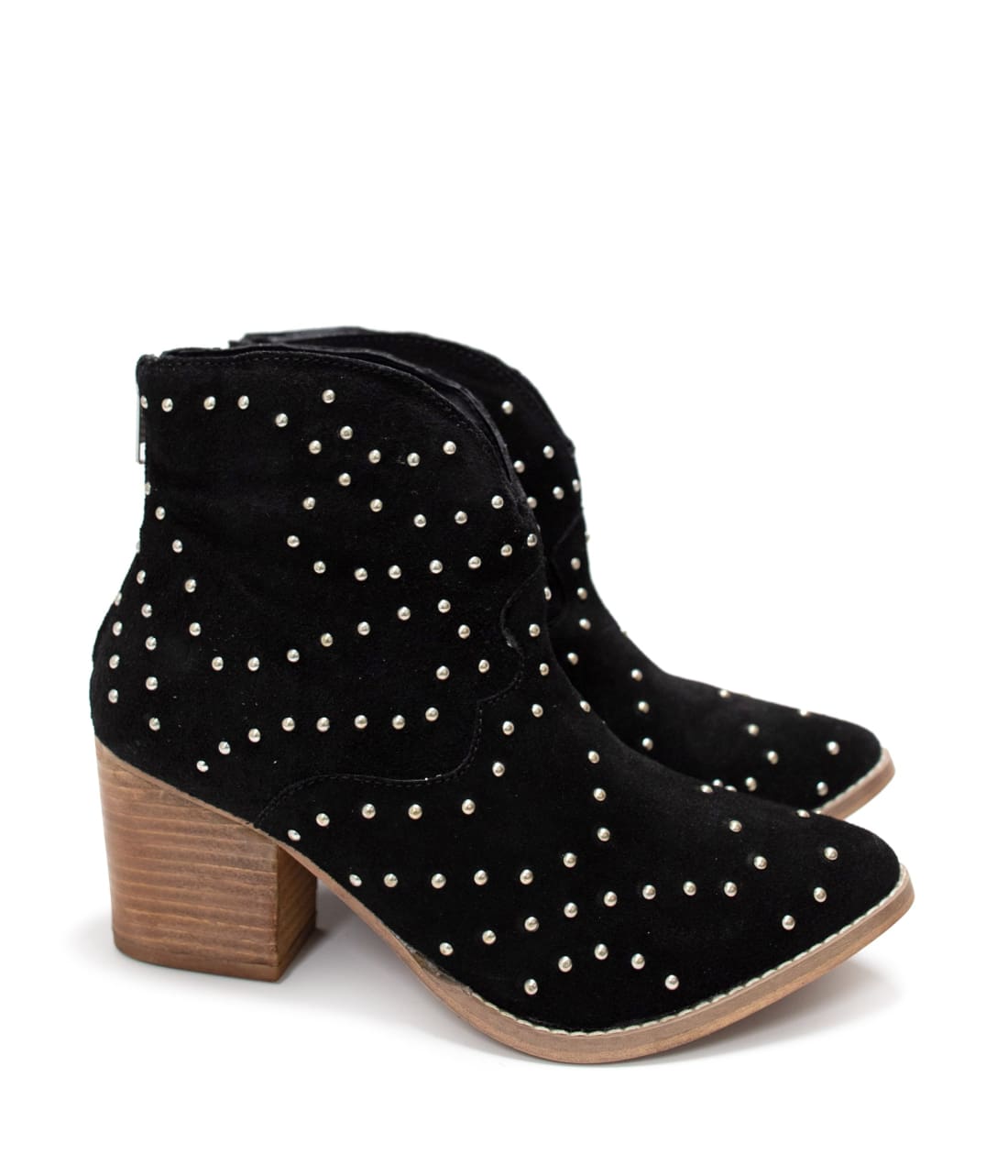 Naughty Monkey Twilight Studded Heeled Ankle Boot in Black | boots