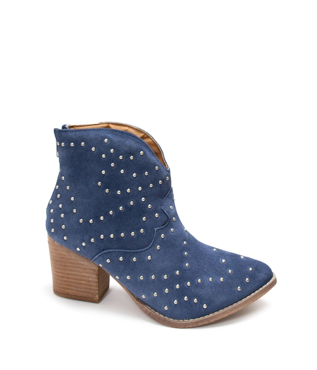 Twilight Studded Heeled Ankle Boot in Denim | boots