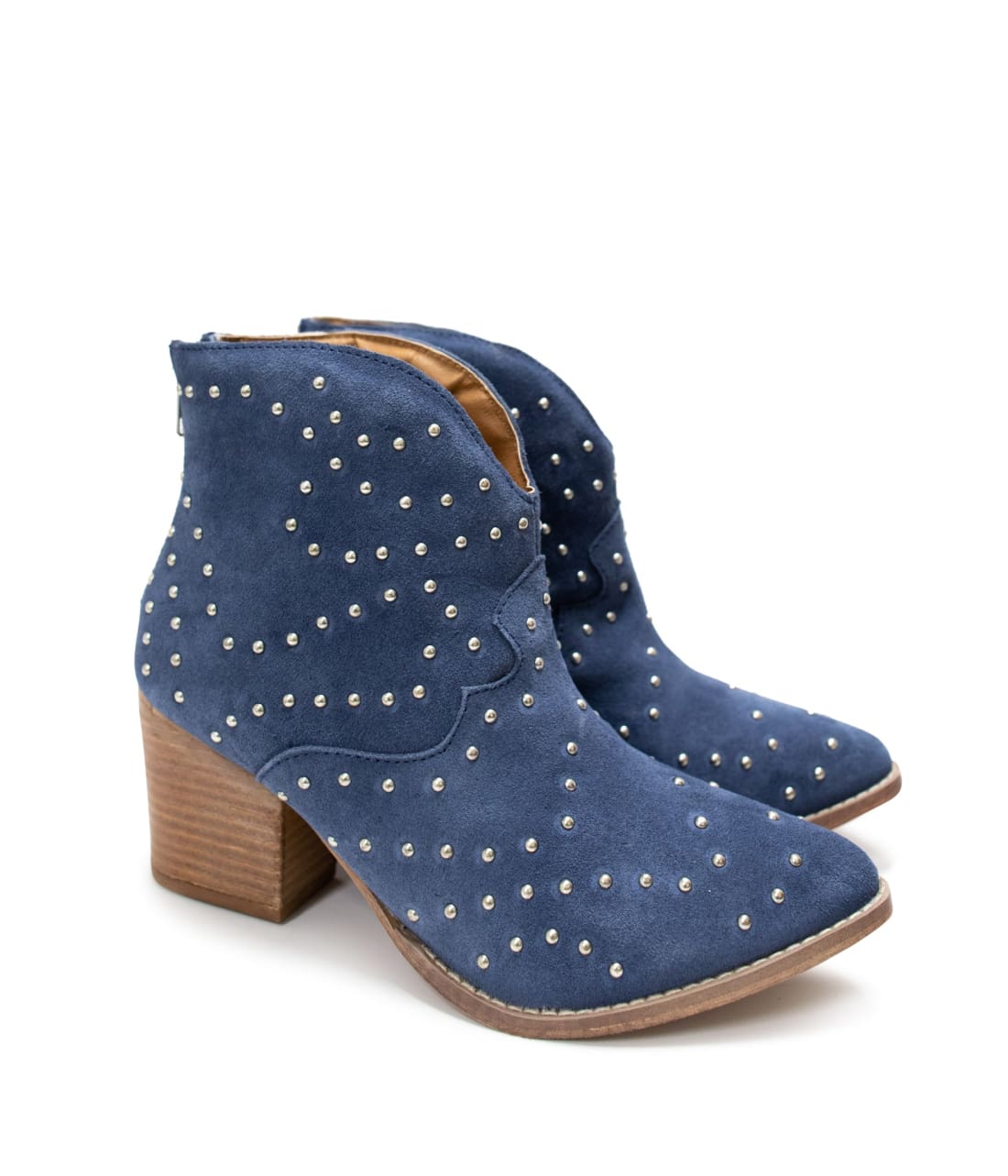 Twilight Studded Heeled Ankle Boot in Denim | boots