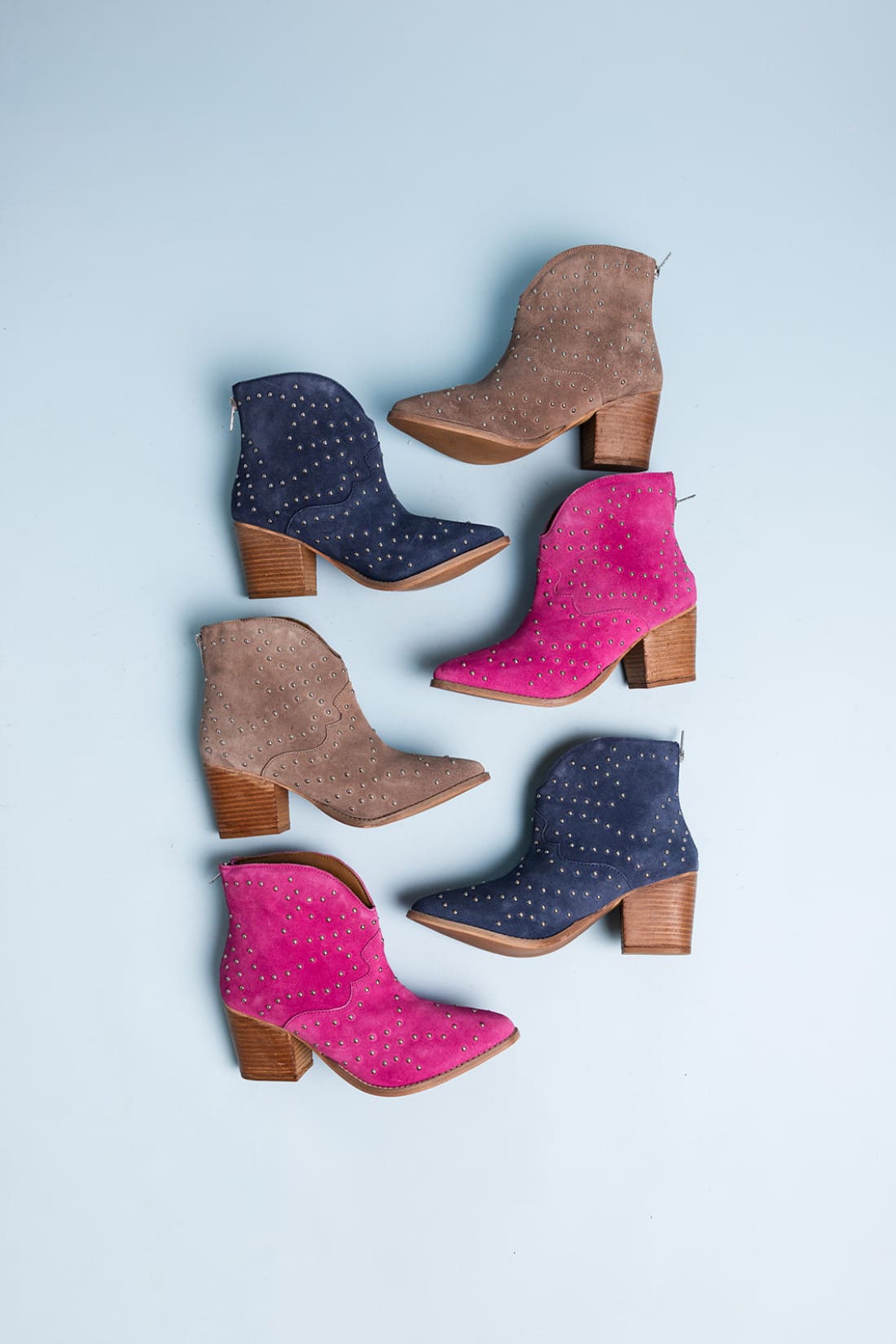 Twilight Studded Heeled Ankle Boot in Magenta | boots