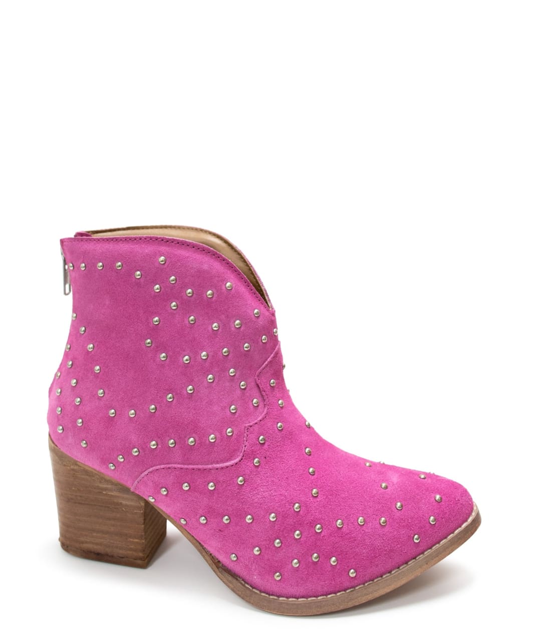 Twilight Studded Heeled Ankle Boot in Magenta | boots