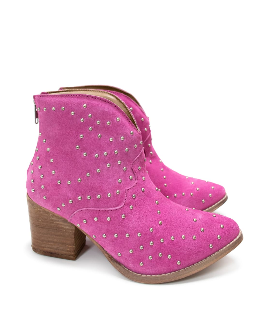 Twilight Studded Heeled Ankle Boot in Magenta | boots