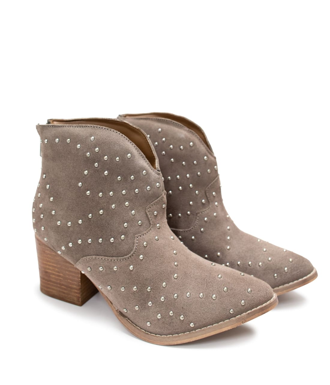 Twilight Studded Heeled Ankle Boot in Taupe | boots