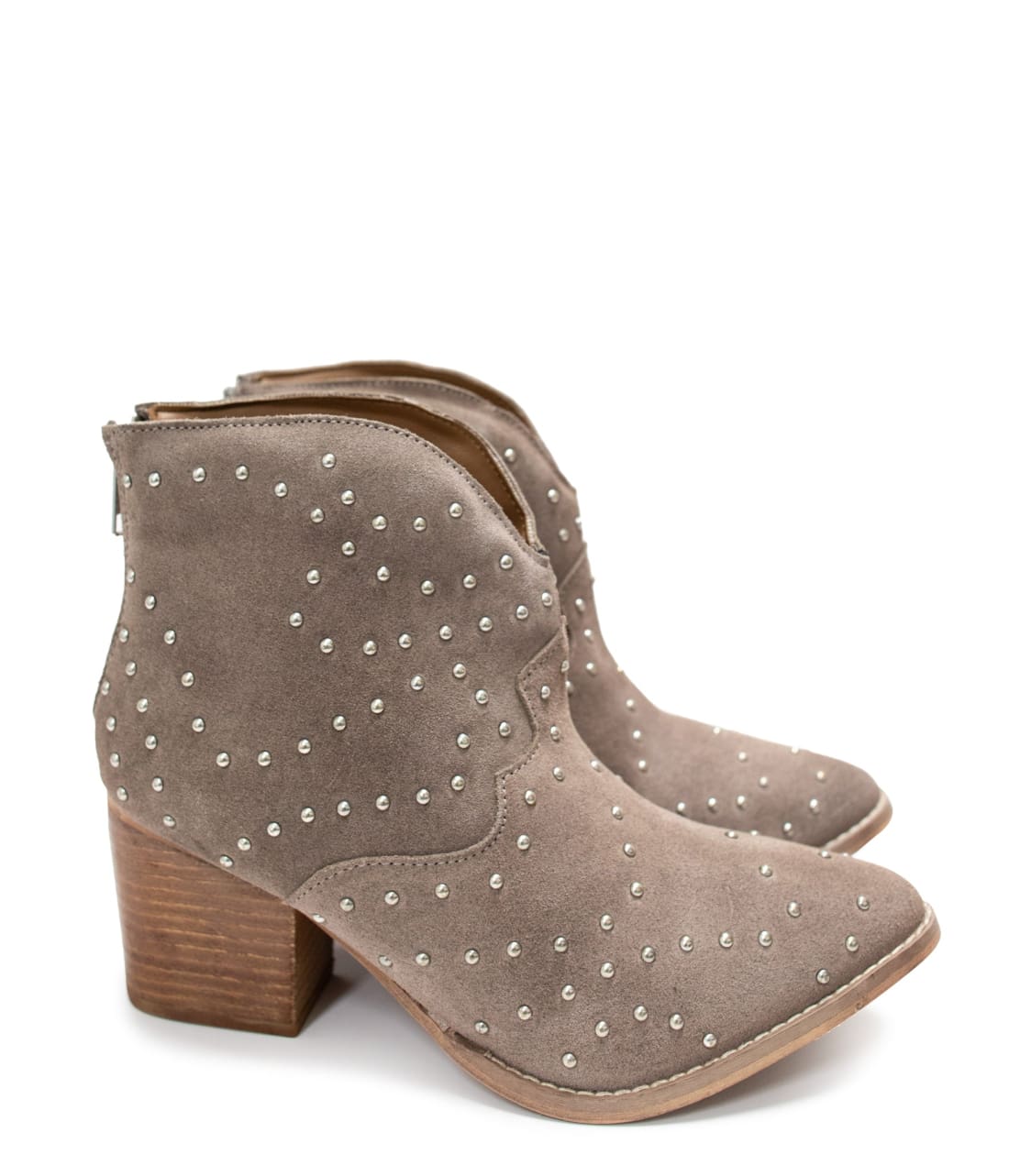 Twilight Studded Heeled Ankle Boot in Taupe | boots