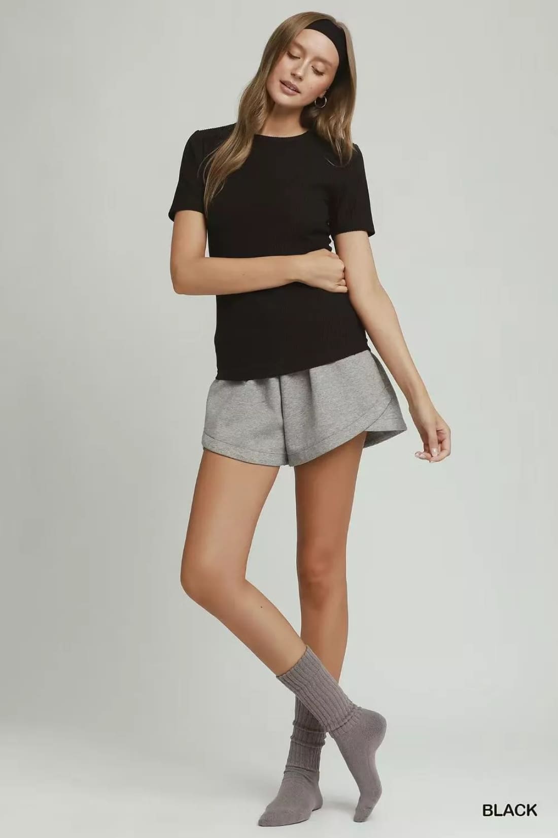 Umgee Brushed Rib Short Sleeve Top