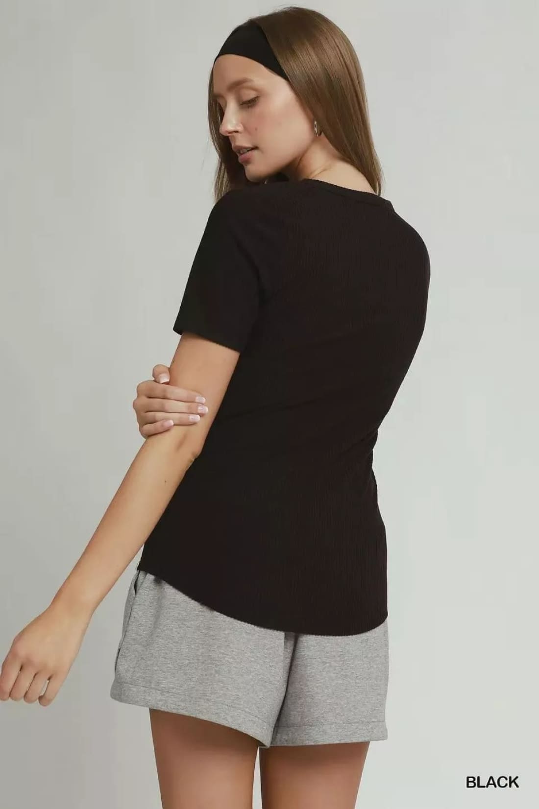 Umgee Brushed Rib Short Sleeve Top