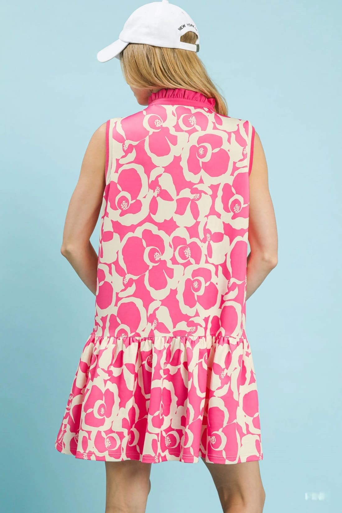 Umgee Floral Sleeveless Tiered Dress