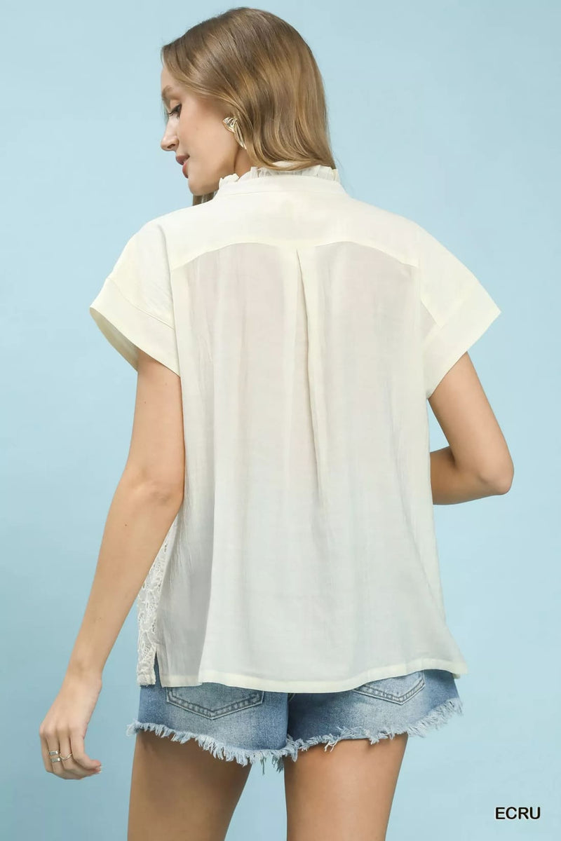 Umgee Lace Button-Front Top