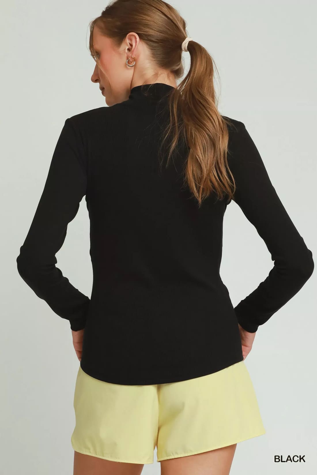 Umgee Long Sleeve Mock Neck Top