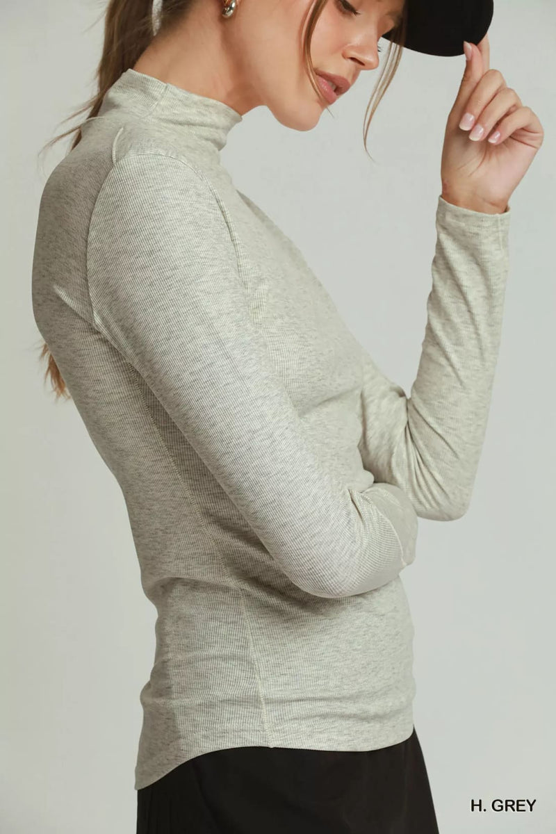 Umgee Long Sleeve Mock Neck Top