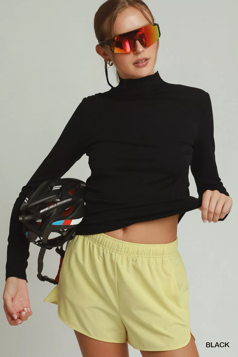 Umgee Long Sleeve Mock Neck Top
