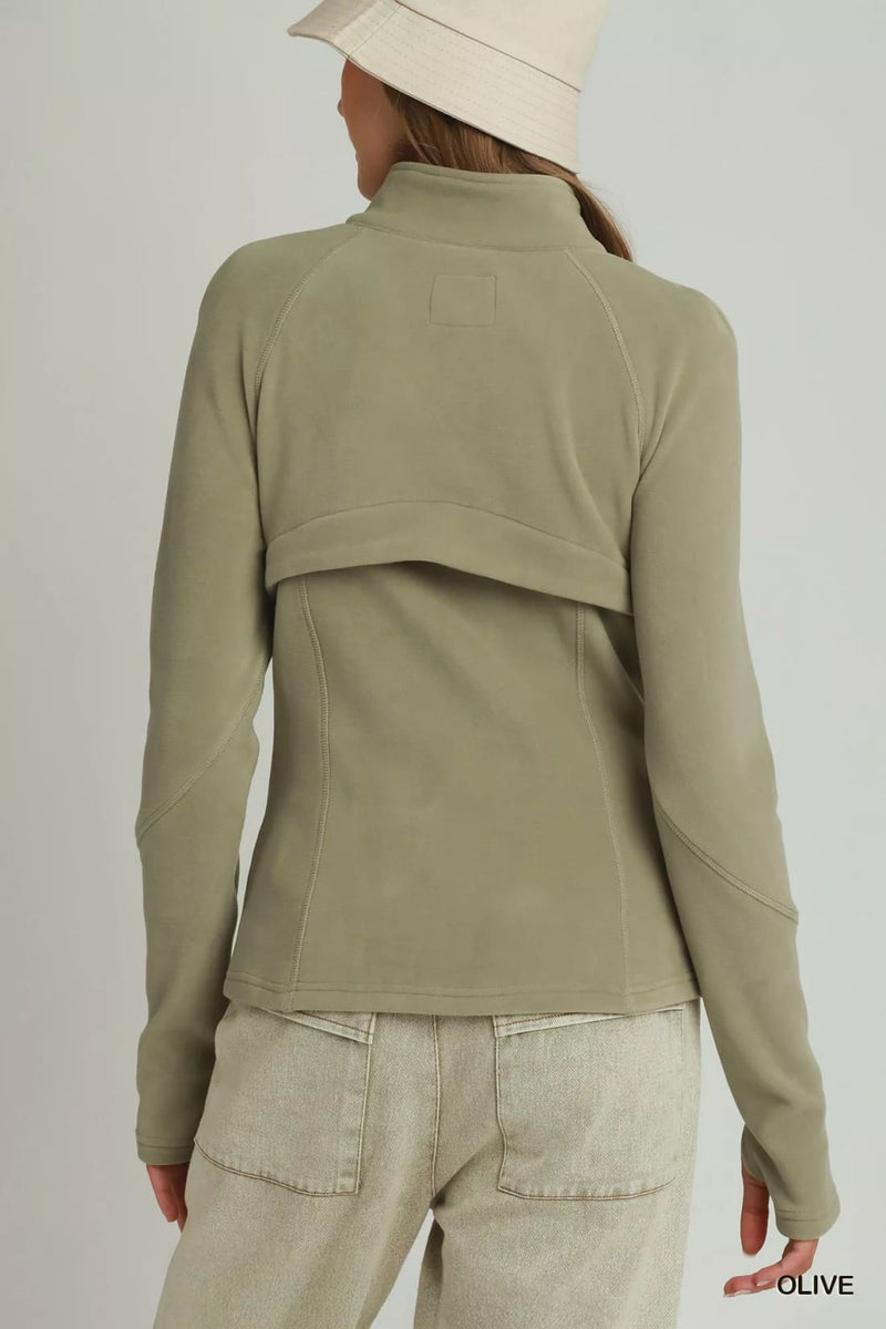 Umgee Soft Fleece Full Zip Jacket With Pockets