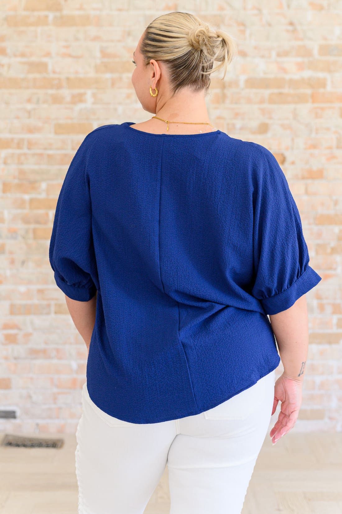 Up For Anything V-Neck Blouse in Navy | Tops