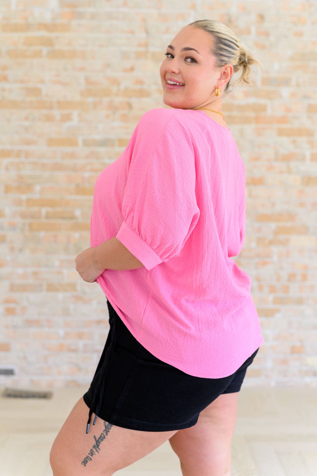 Up For Anything V-Neck Blouse in Pink | Tops