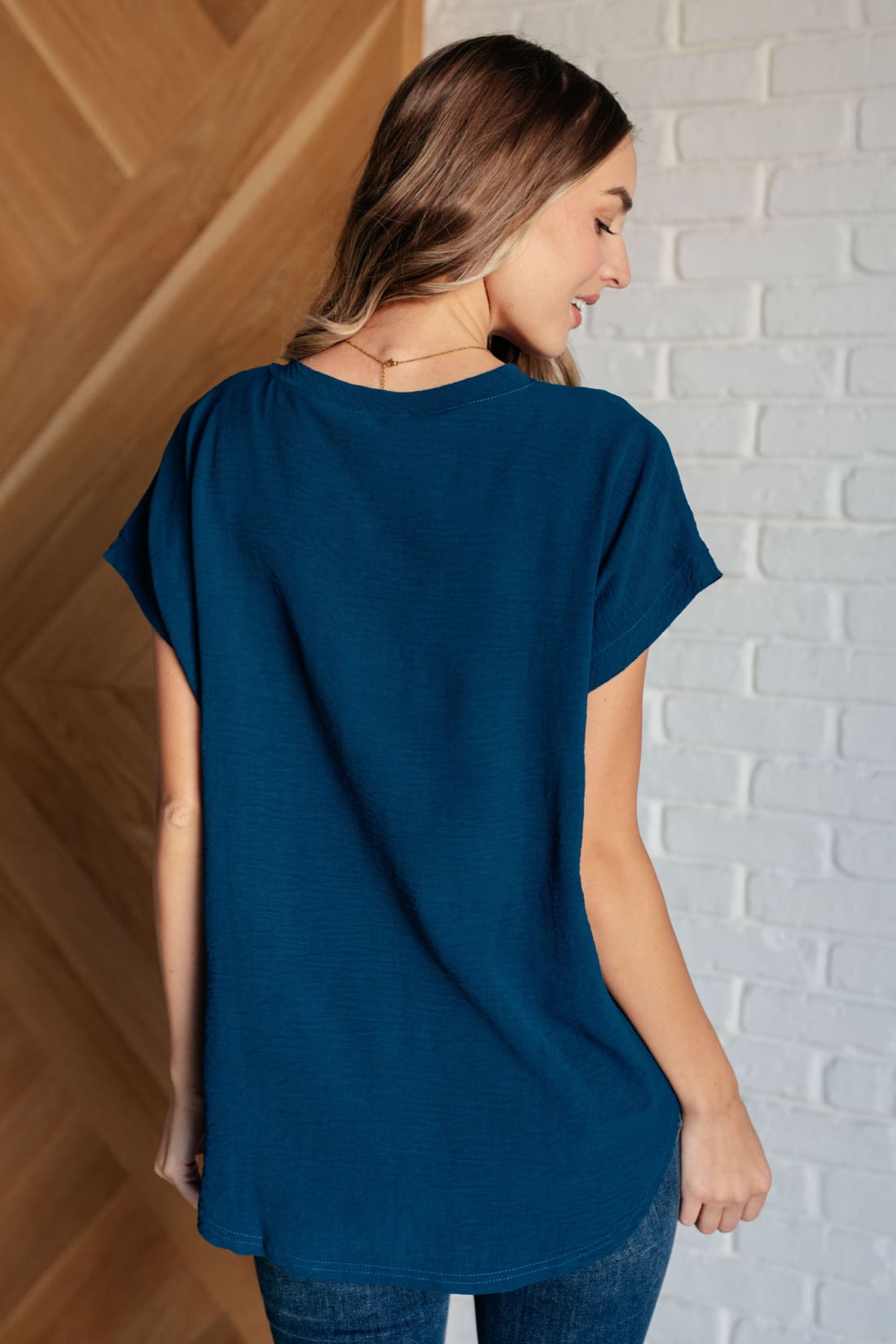 Very Much Needed V-Neck Top in Teal | Tops