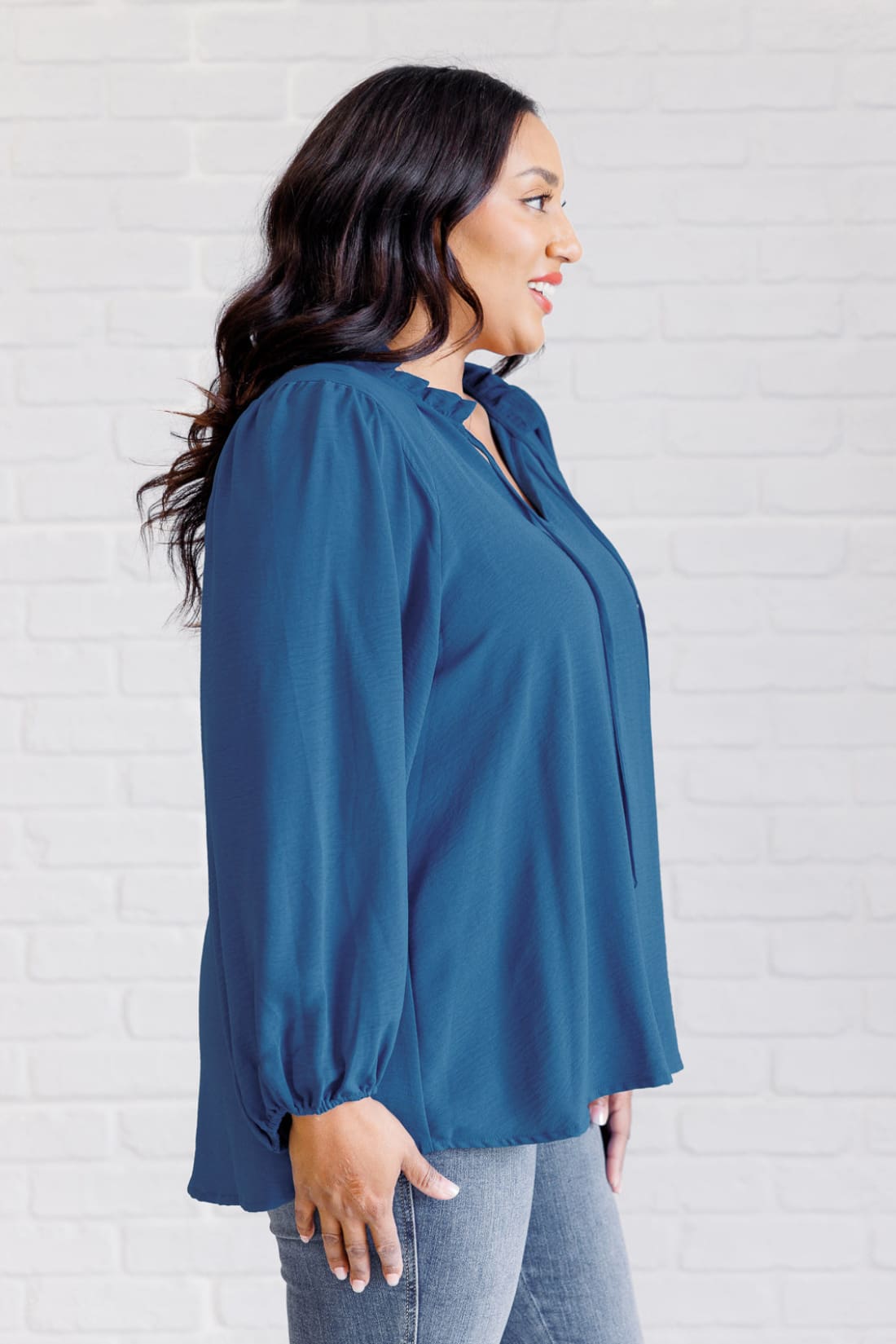 We Believe Keyhole Tie Detail Blouse | Tops