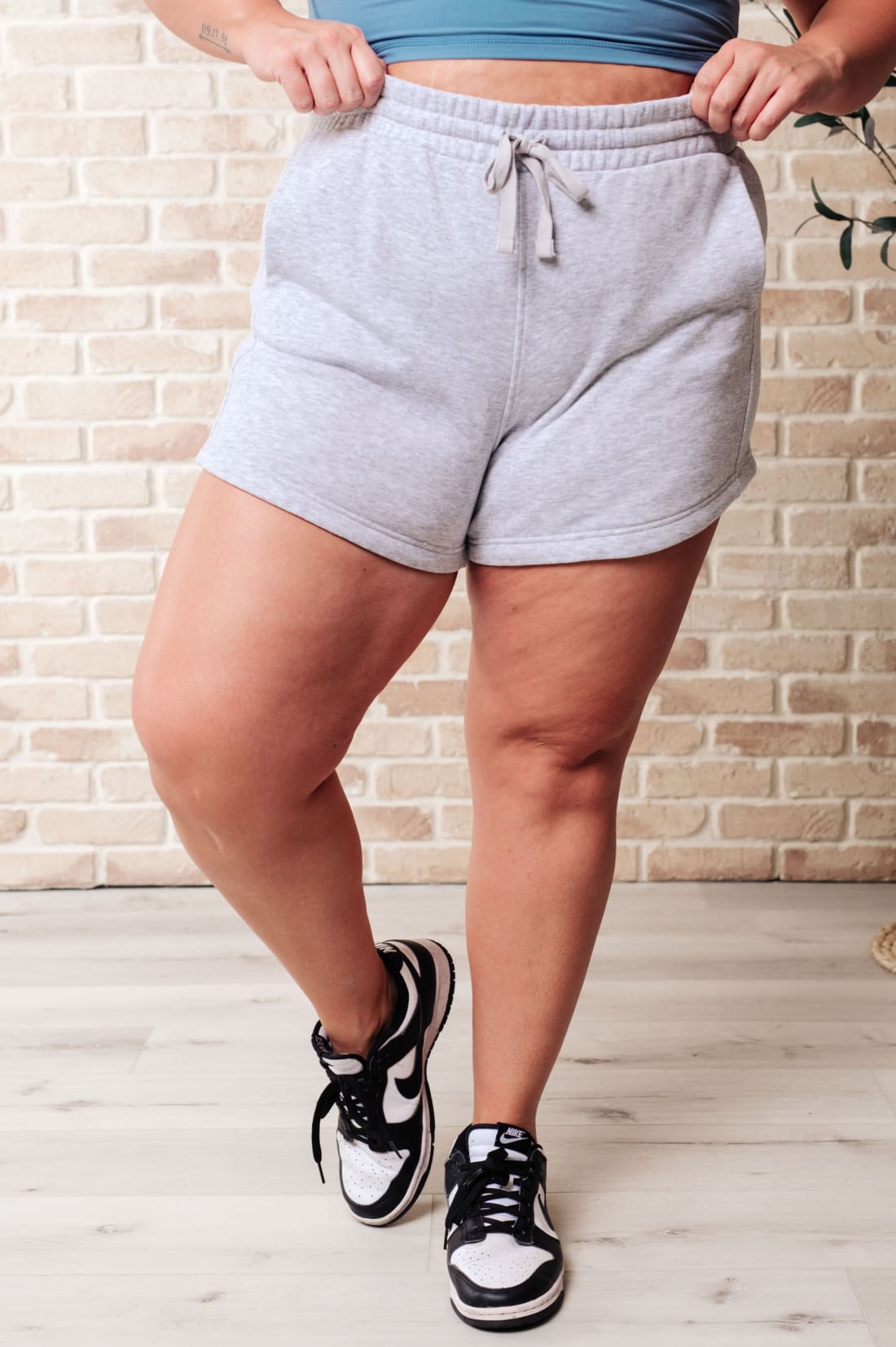 We’re Only Getting Better Drawstring Shorts in Grey | Athleisure