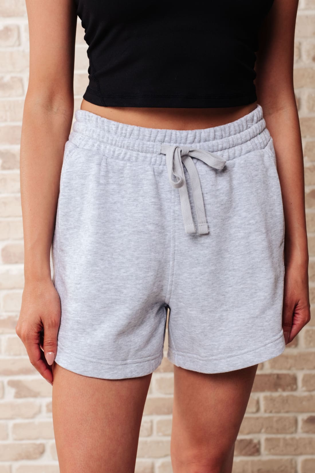 We’re Only Getting Better Drawstring Shorts in Grey | Athleisure