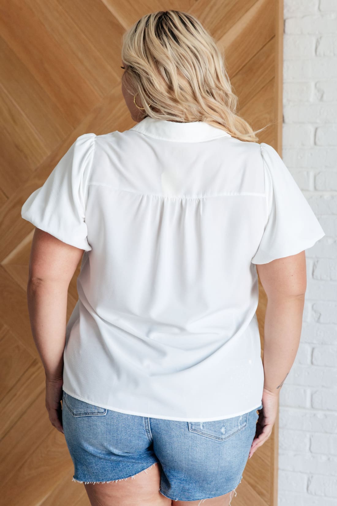 White Short Puff Sleeve Blouse | Blouses & Shirts