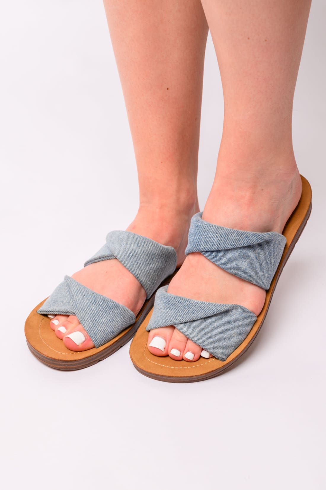 With a Twist Sandal in Denim | sandals