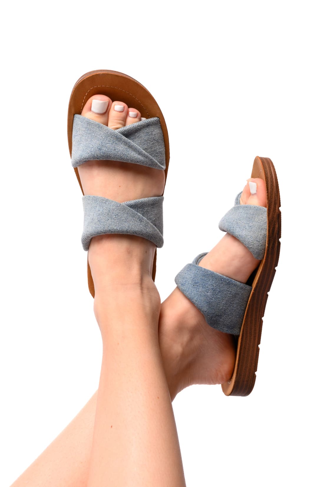 With a Twist Sandal in Denim | sandals