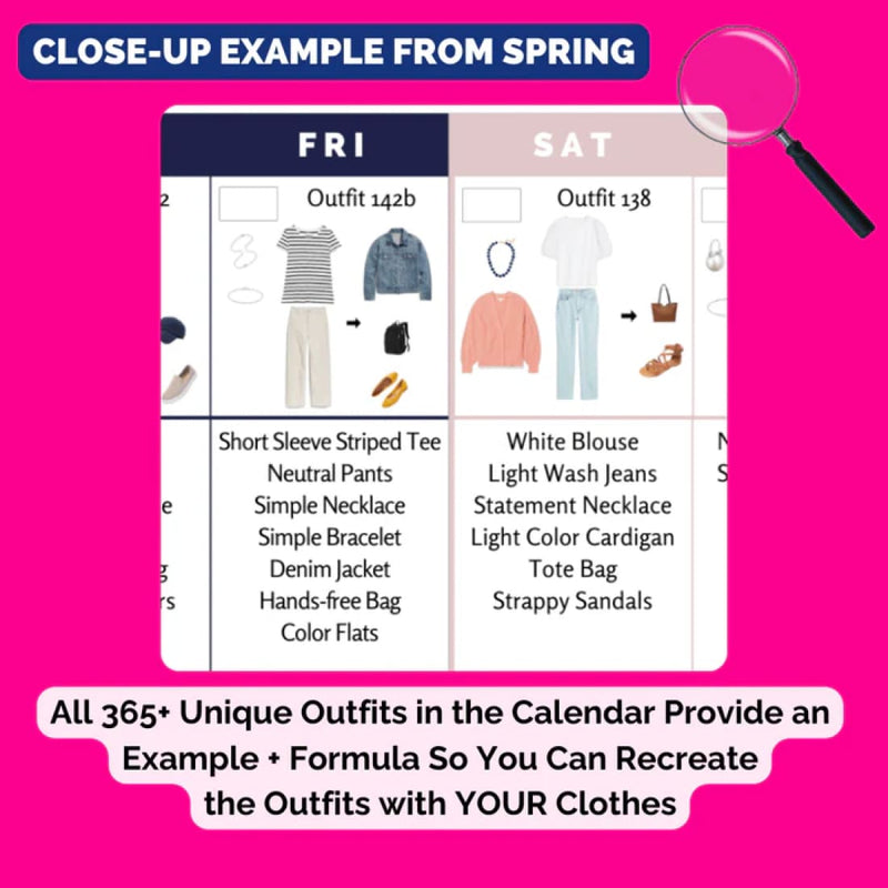 Women’s Essentials What-to-Wear Outfit Calendar
