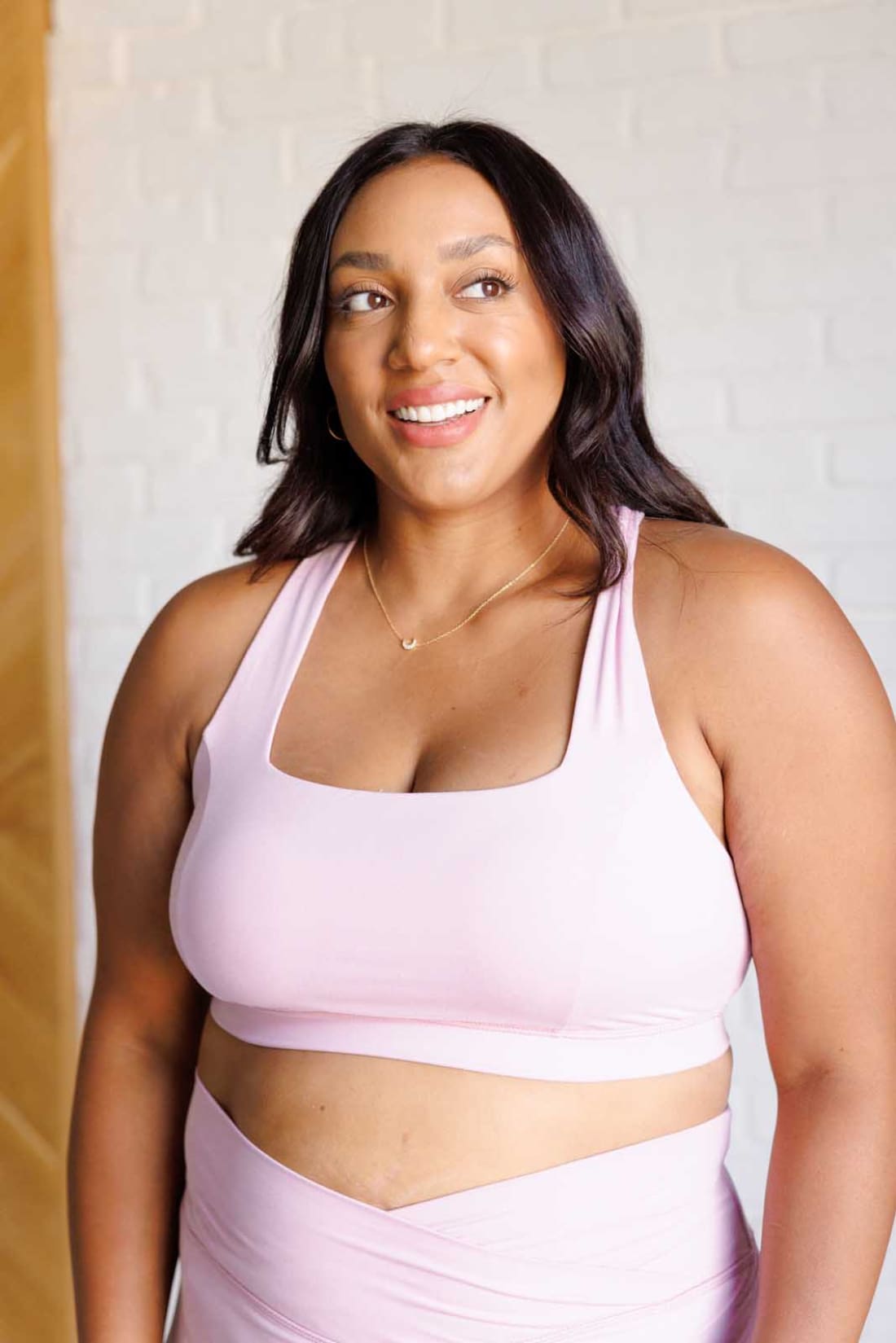 Working Out My Ego Cross Back Sports Bra in Mauve Peony | sports bra