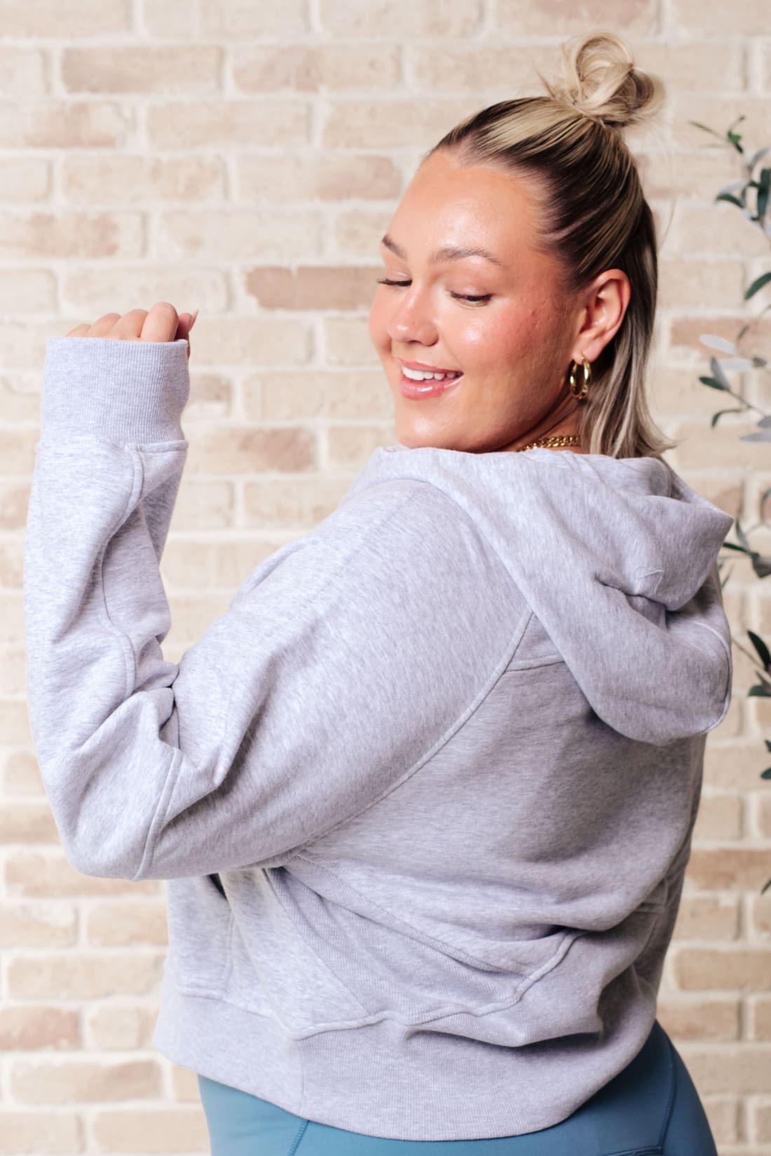 Working Up A Sweat Hooded Pullover in Grey | Sweatshirts & Hoodies