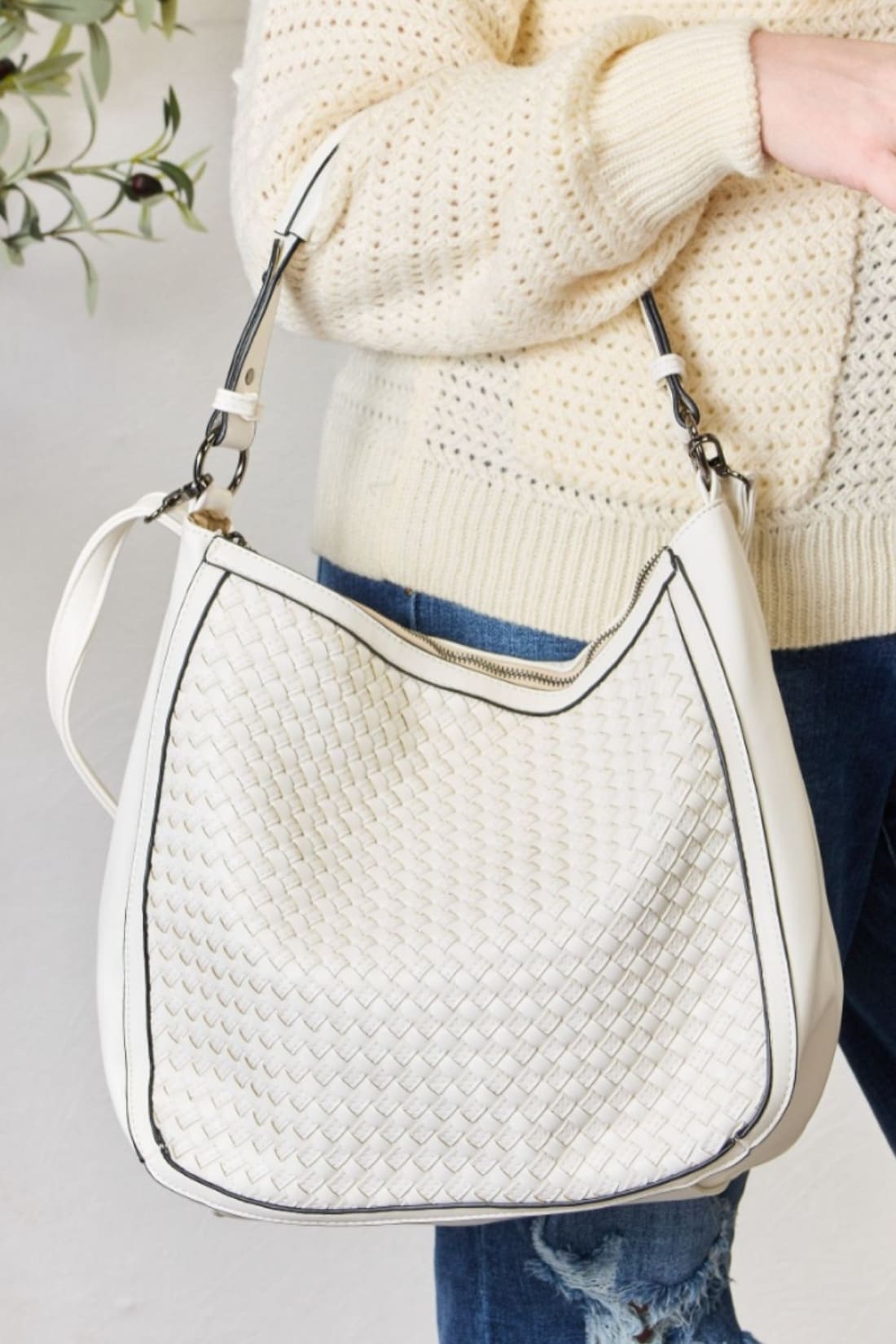 Woven Vegan Leather Handbag | handbag