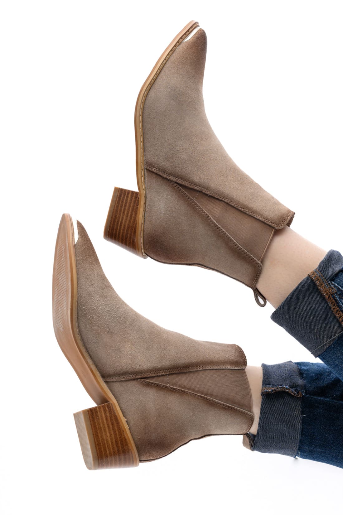 Wylie Suede Ankle Boot in Taupe