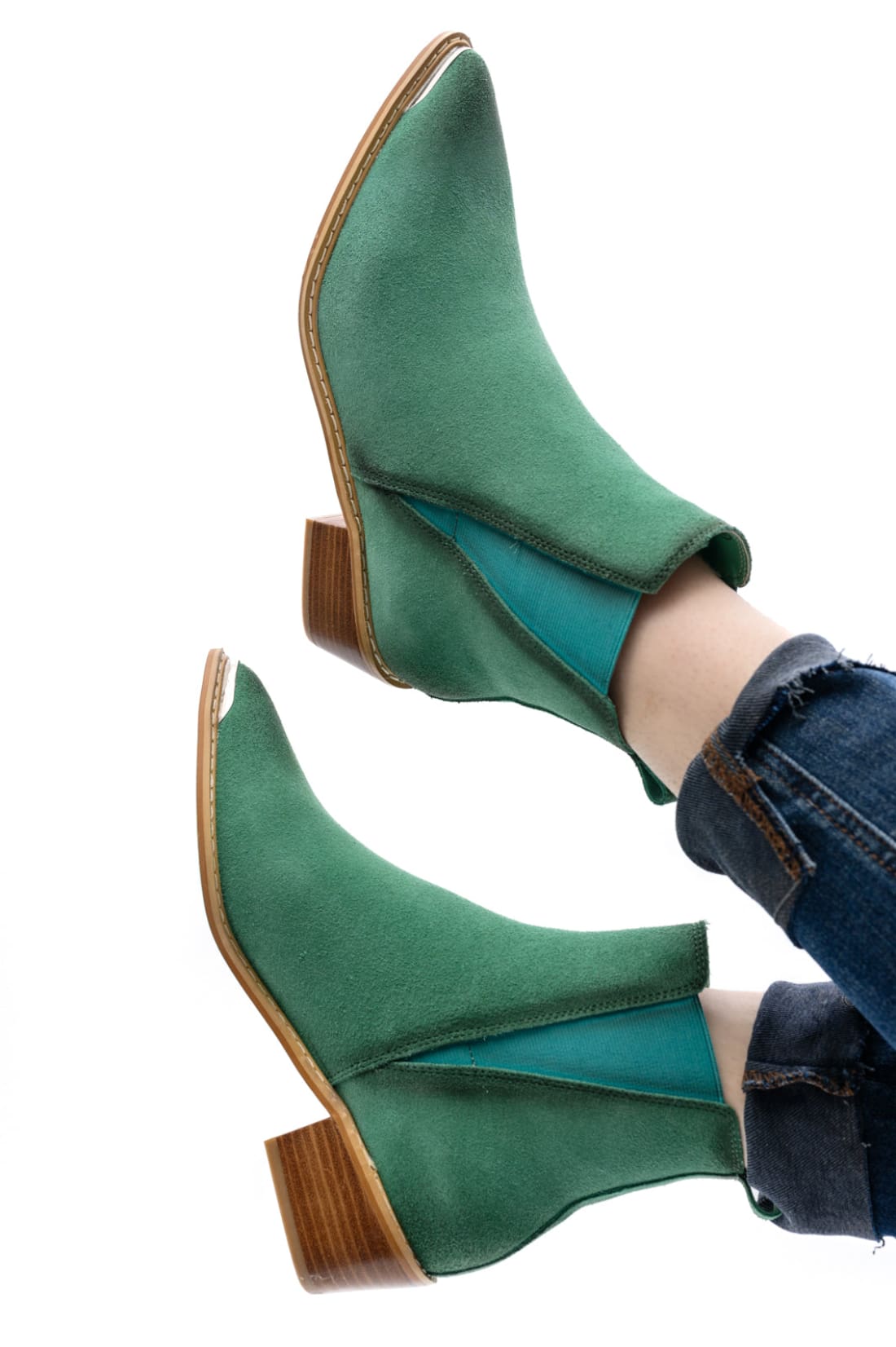 Wylie Suede Ankle Boot in Teal