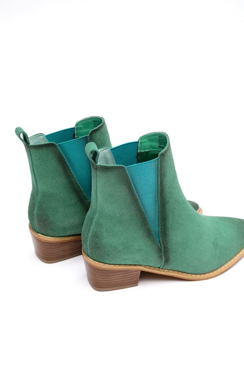 Wylie Suede Ankle Boot in Teal