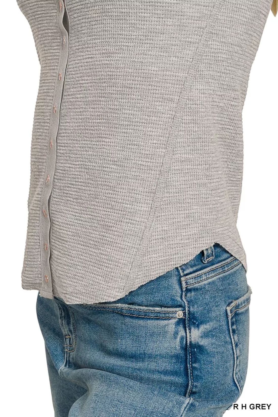 Zenana Double Knit Snap Button Short Sleeve Shirt