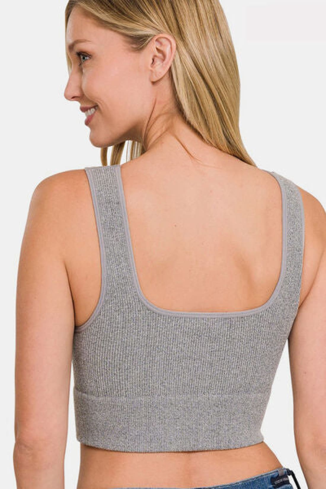 Zenana Ribbed Square Neck Cropped Tank | Tank Tops