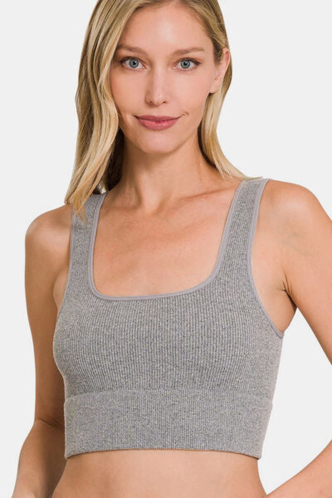 Zenana Ribbed Square Neck Cropped Tank | Tank Tops