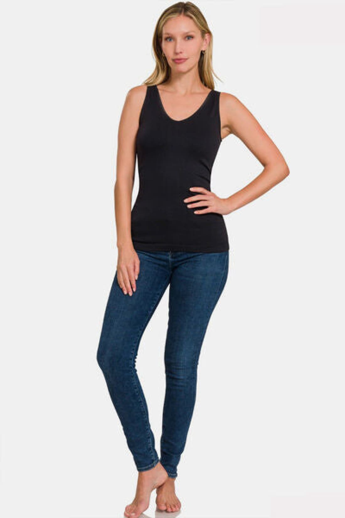 Zenana Round Neck Wide Strap Tank | Tank Tops