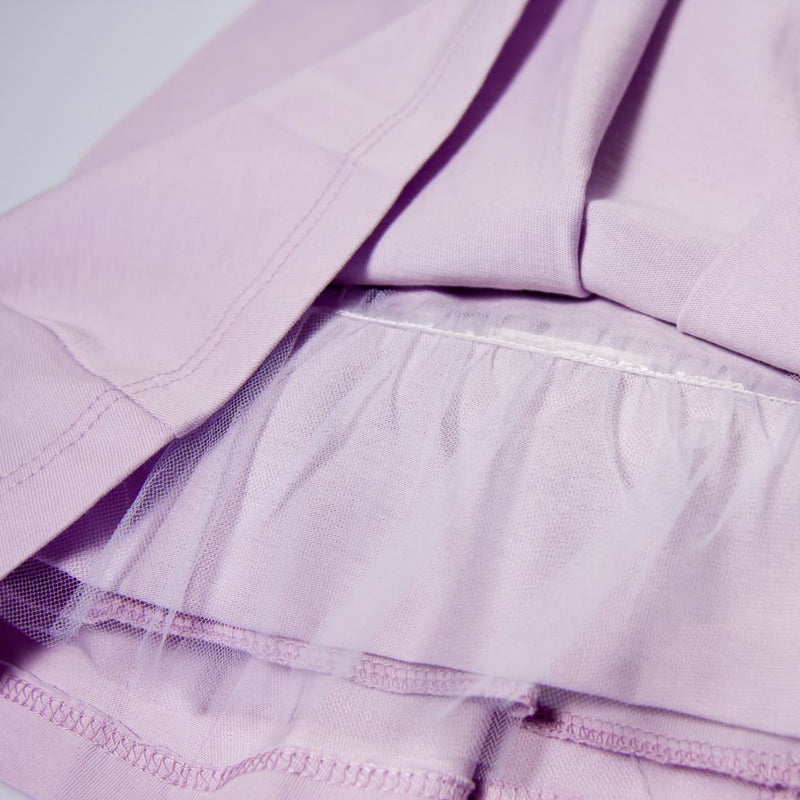 Baby Boutique Lavender + White Cotton Spring/Summer Party Birthday Easter Dress with Rose Petal Embellishment Fully Lined