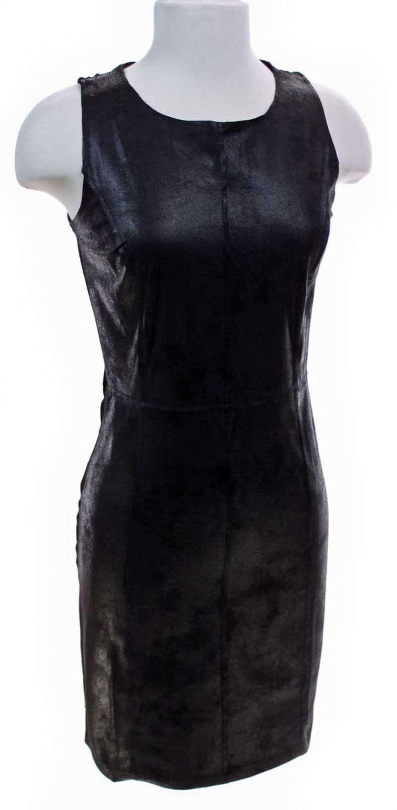 Boutique Fashion Black Faux Leather Sleeveless Sheath Dress | Sheath Dress