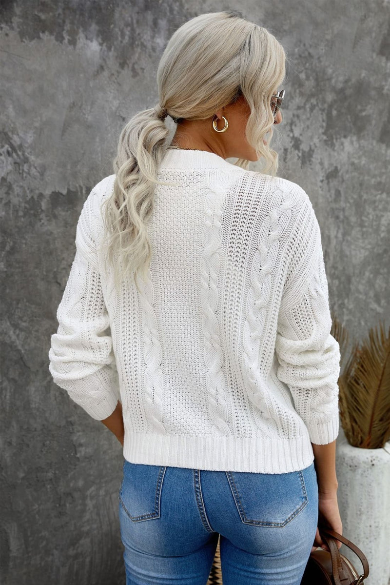 Buttons Weave Knit Cardigan