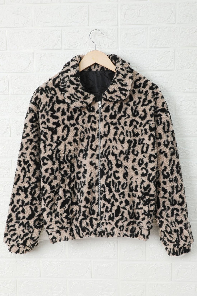 Chic Sherpa Jacket in Leopard - Sample 50%