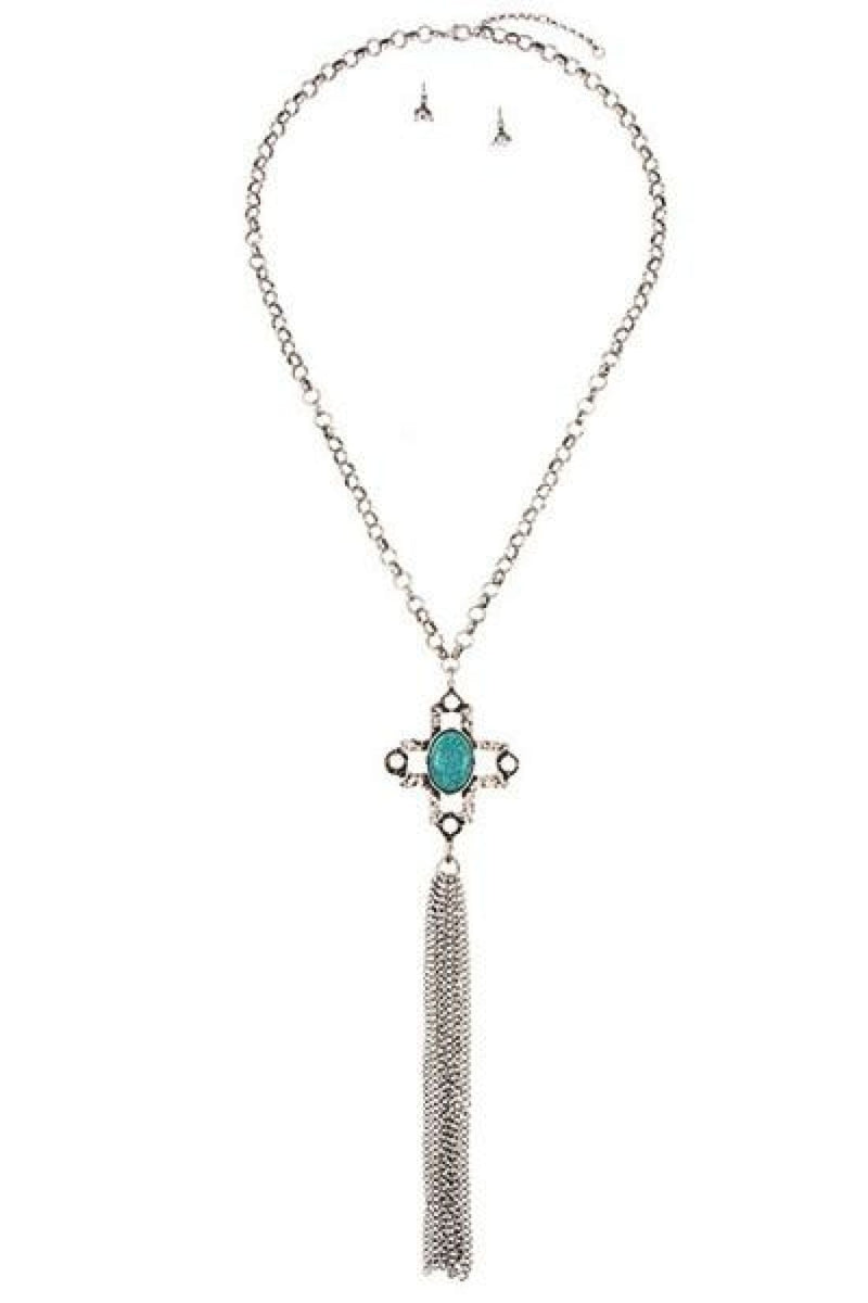 Fashion Boutique Statement Tassel Necklace + Earrings Set