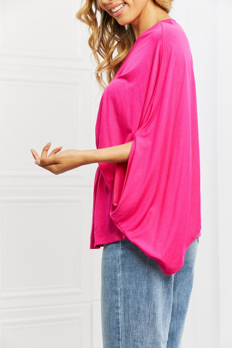 Hot Pink One Shoulder Top