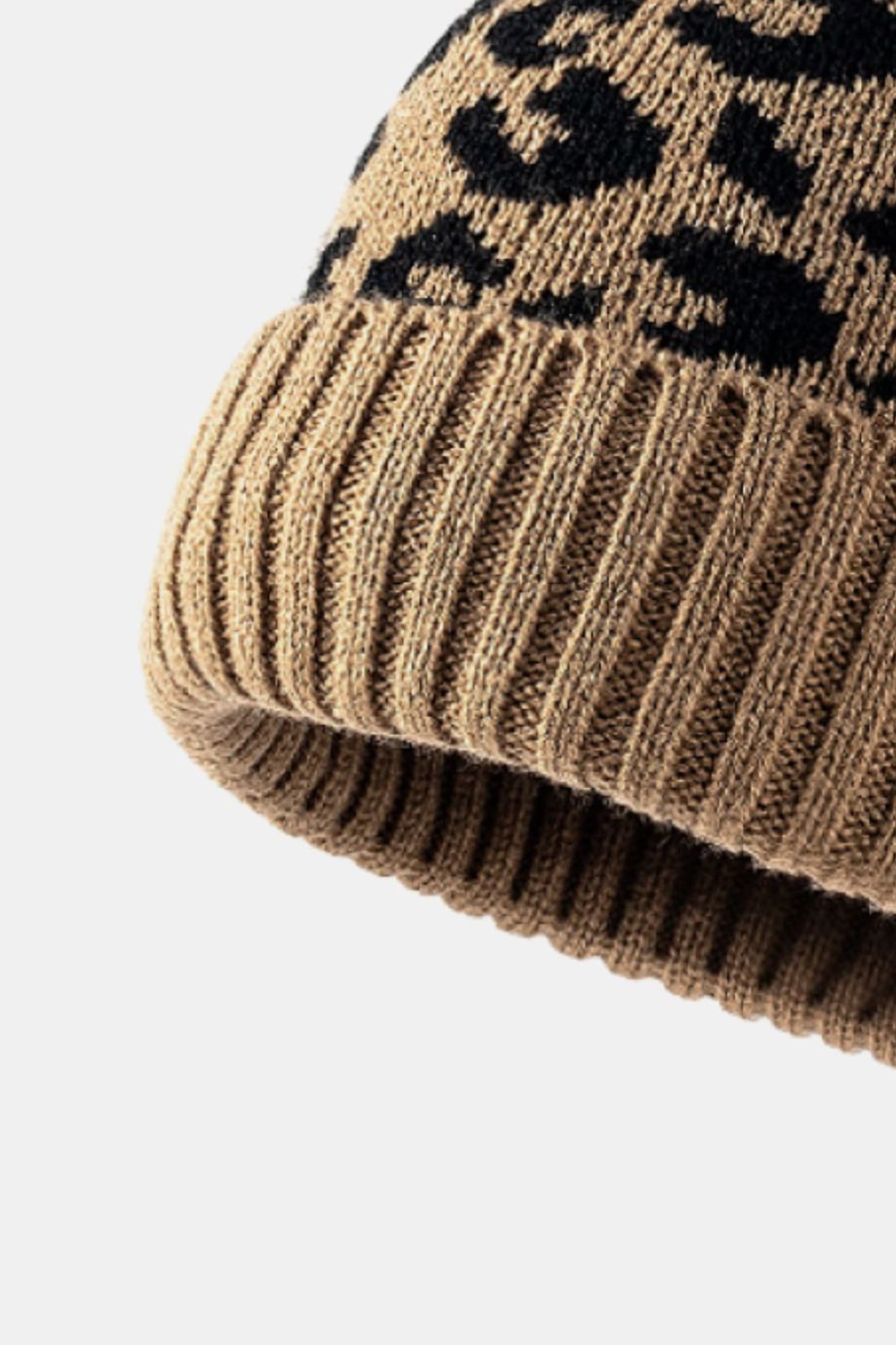 Leopard Pom-Pom Cuffed Beanie | women’s beanies