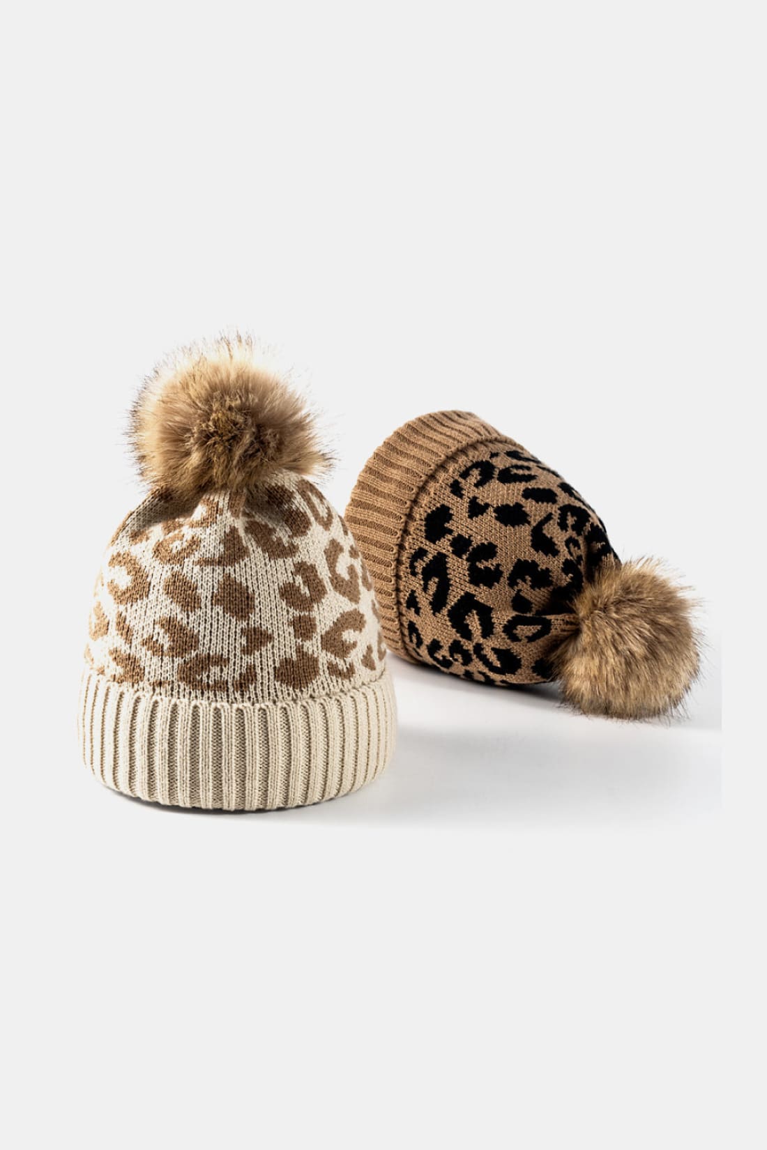 Leopard Pom-Pom Cuffed Beanie | women’s beanies