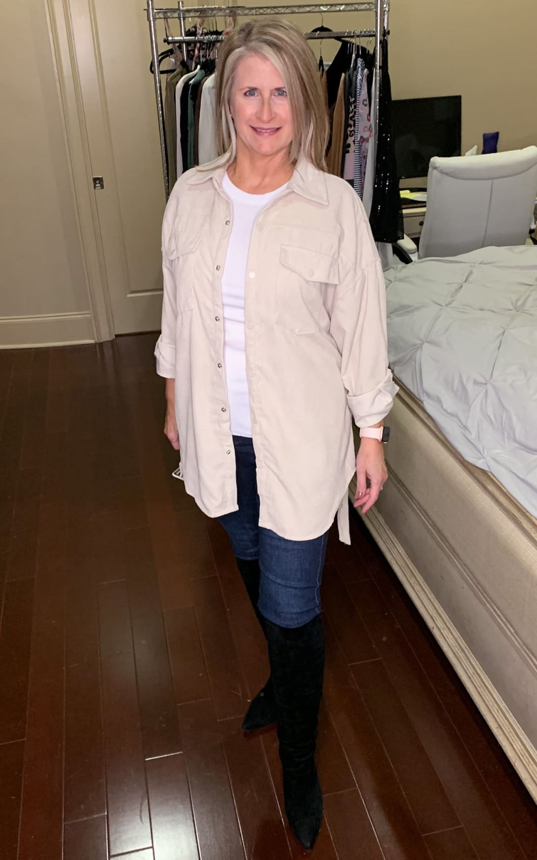 Longline Snap-Front Corduroy Shacket - Sample Item 50% Off (Final Sale)