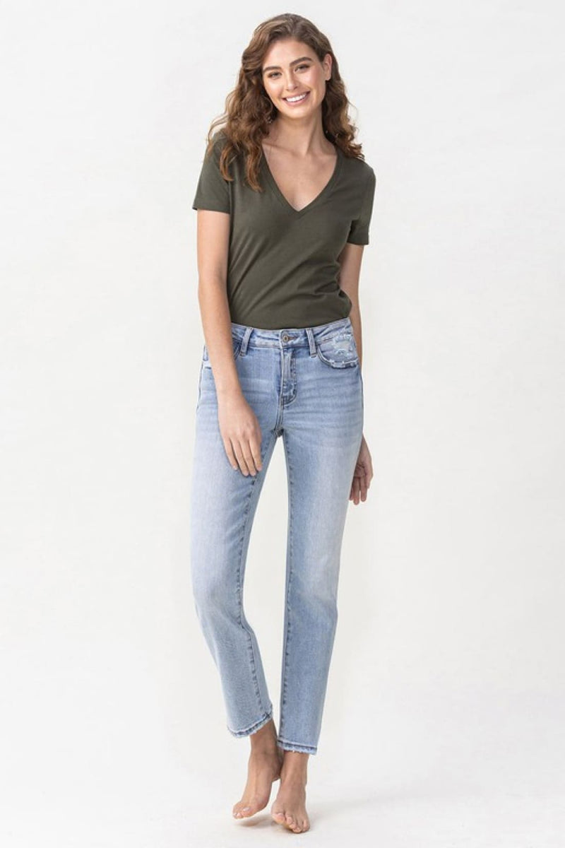 Lovervet Full Size Andrea Midrise Crop Straight Jeans | jeans